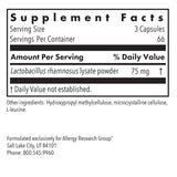 Allergy Research Group ImmunoBiotic Pro, etiqueta frontal, información de ingredientes clara.