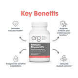 Allergy Research Group Immuno Tiroid CV, fórmula con vitamina D3 y extracto de olivo para energía.