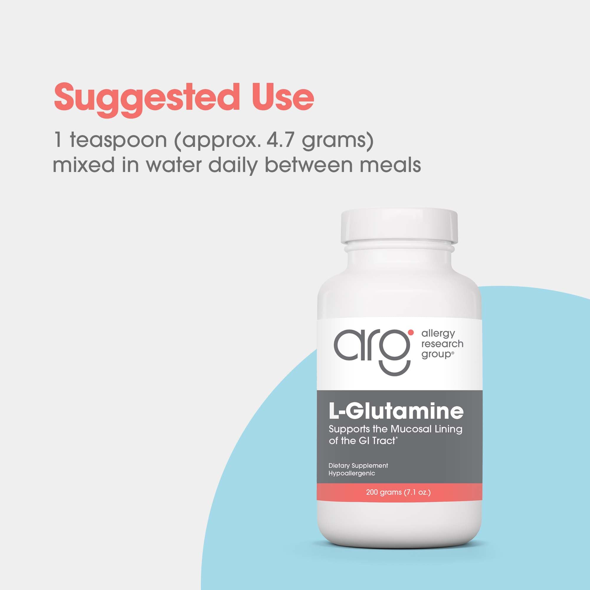 Allergy Research Group L-Glutamina disuelta en agua para consumo diario