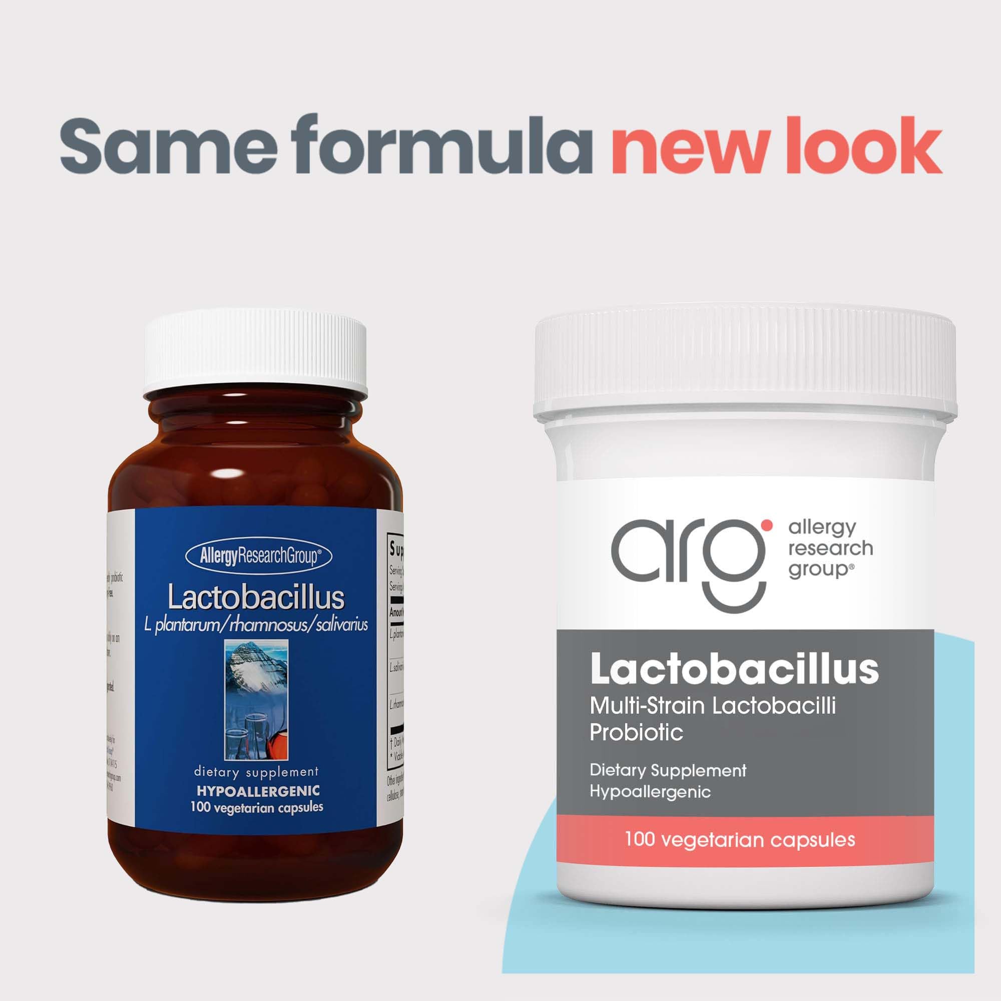 Allergy Research Group Lactobacillus: etiqueta legible con tres cepas probióticas