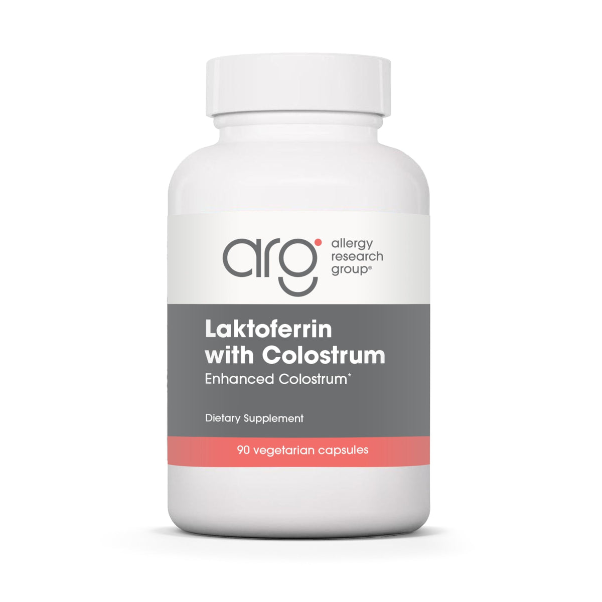 Allergy Research Group Lactoferrina con Calostro: botella para uso diario y soporte inmunitario.
