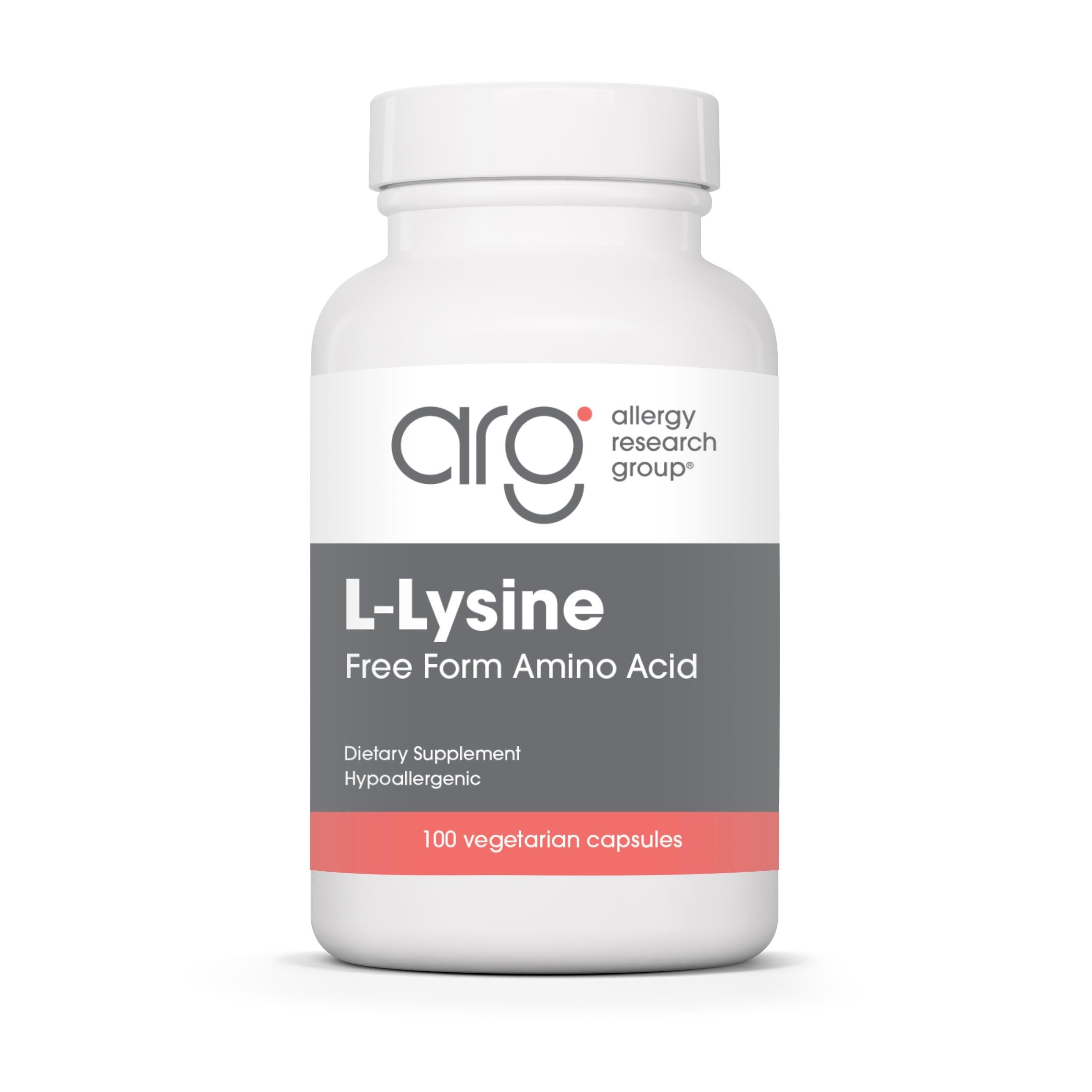 Allergy Research Group L-Lisina: cápsulas de 500 mg listas para tomar cada día.