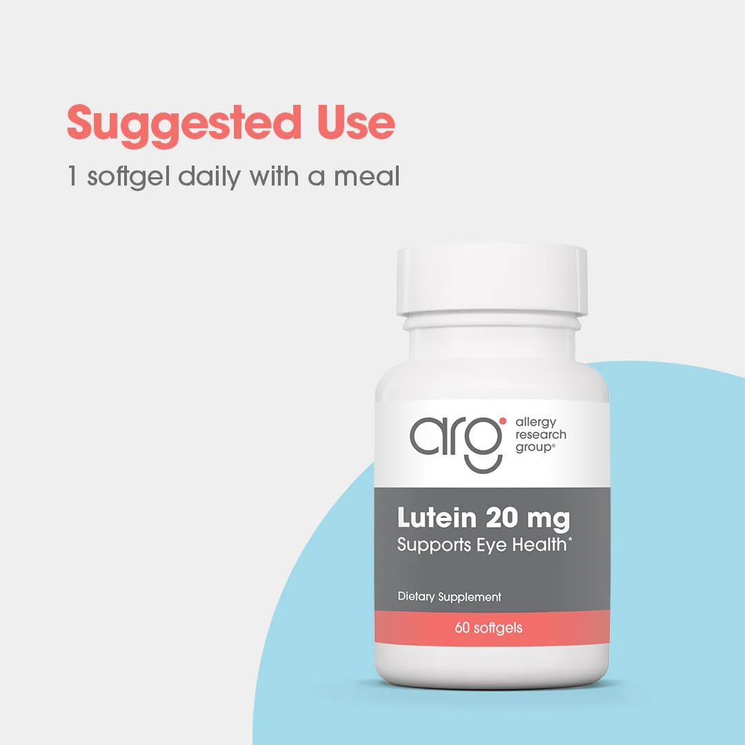 ARG Lutein 20 mg dosis diaria: apoyo antioxidante para ojos.