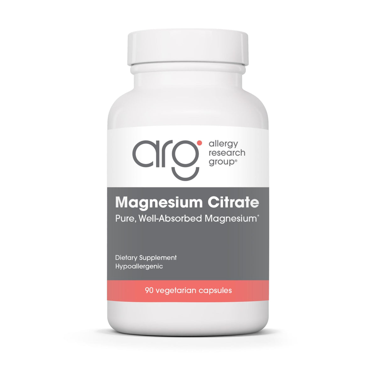 Allergy Research Group Magnesio Citrato en botella, posible apoyo a la energía diaria