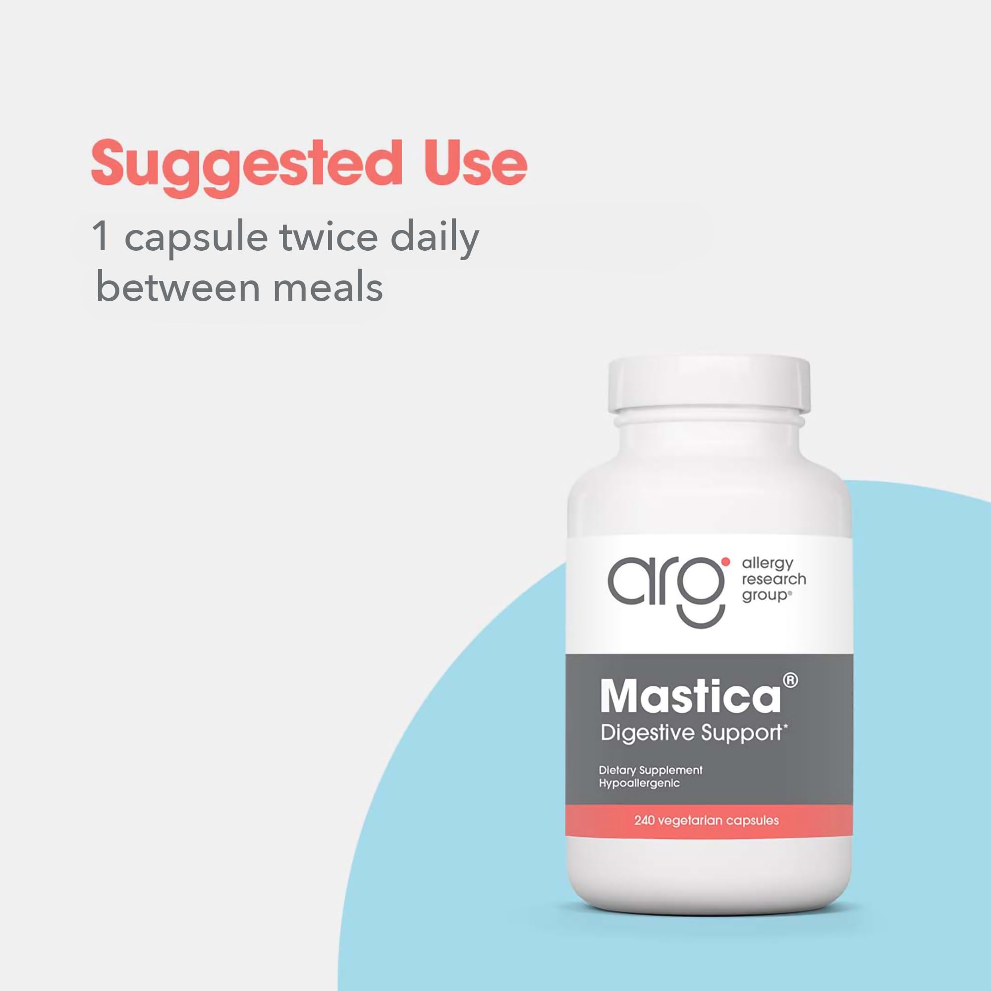 Allergy Research Group Mastica guía de dosificación para uso correcto