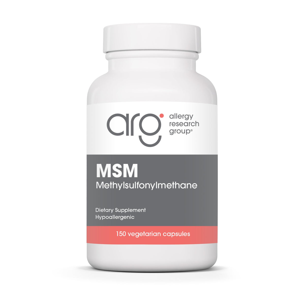 Allergy Research Group MSM cápsulas vegetarianas para cabello y uñas saludables.