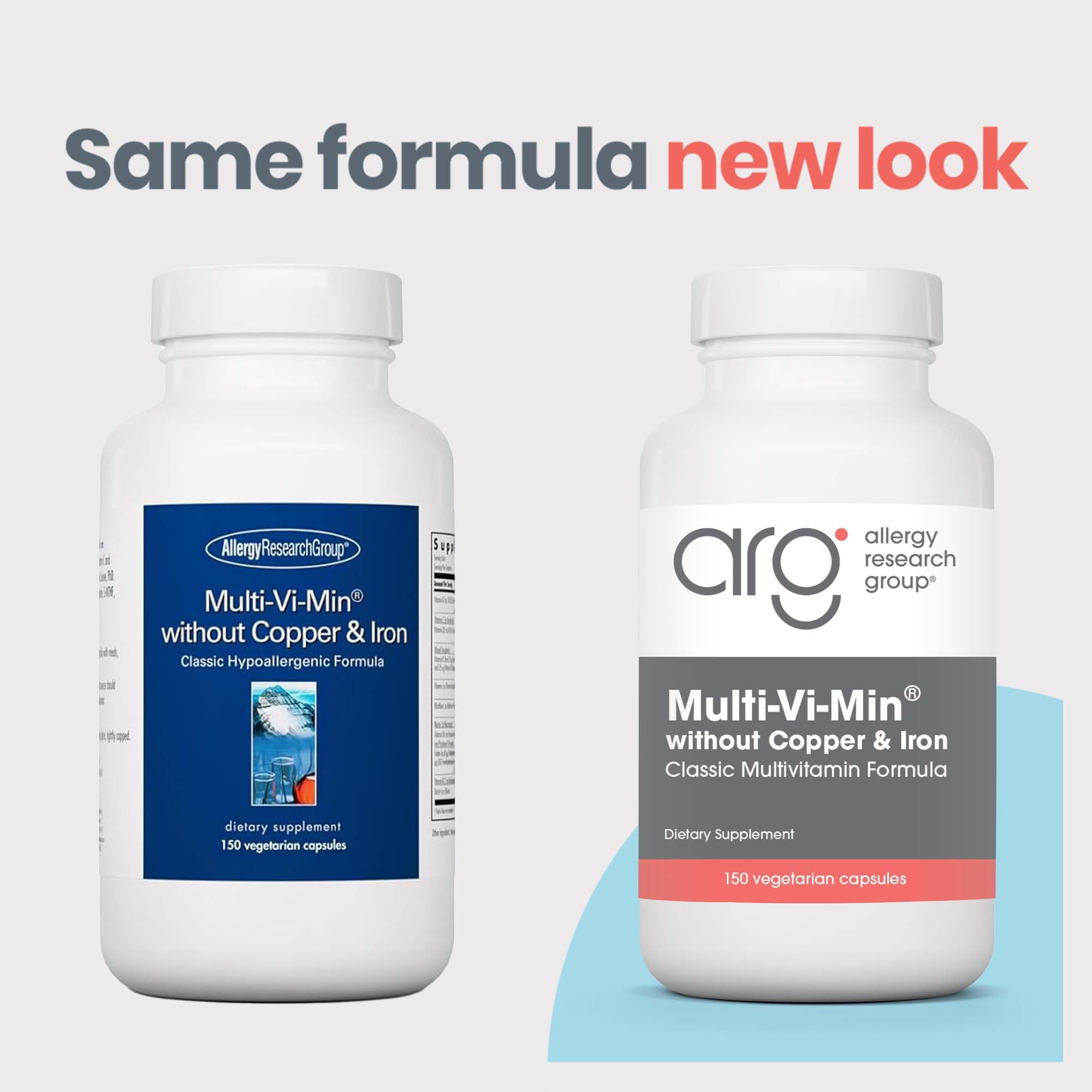 Allergy Research Group Multi-Vi-Min: cápsulas activas para absorción eficiente.
