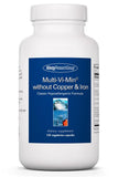 Allergy Research Group Multi-Vi-Min sin cobre y hierro: botella lista para apoyo diario de energía.