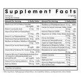 Etiqueta nutricional clara de MVM-A para plan de suplementación.