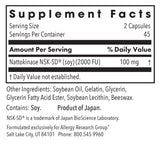 Allergy Research Group nattokinasa-50mg-etiqueta describe la fórmula