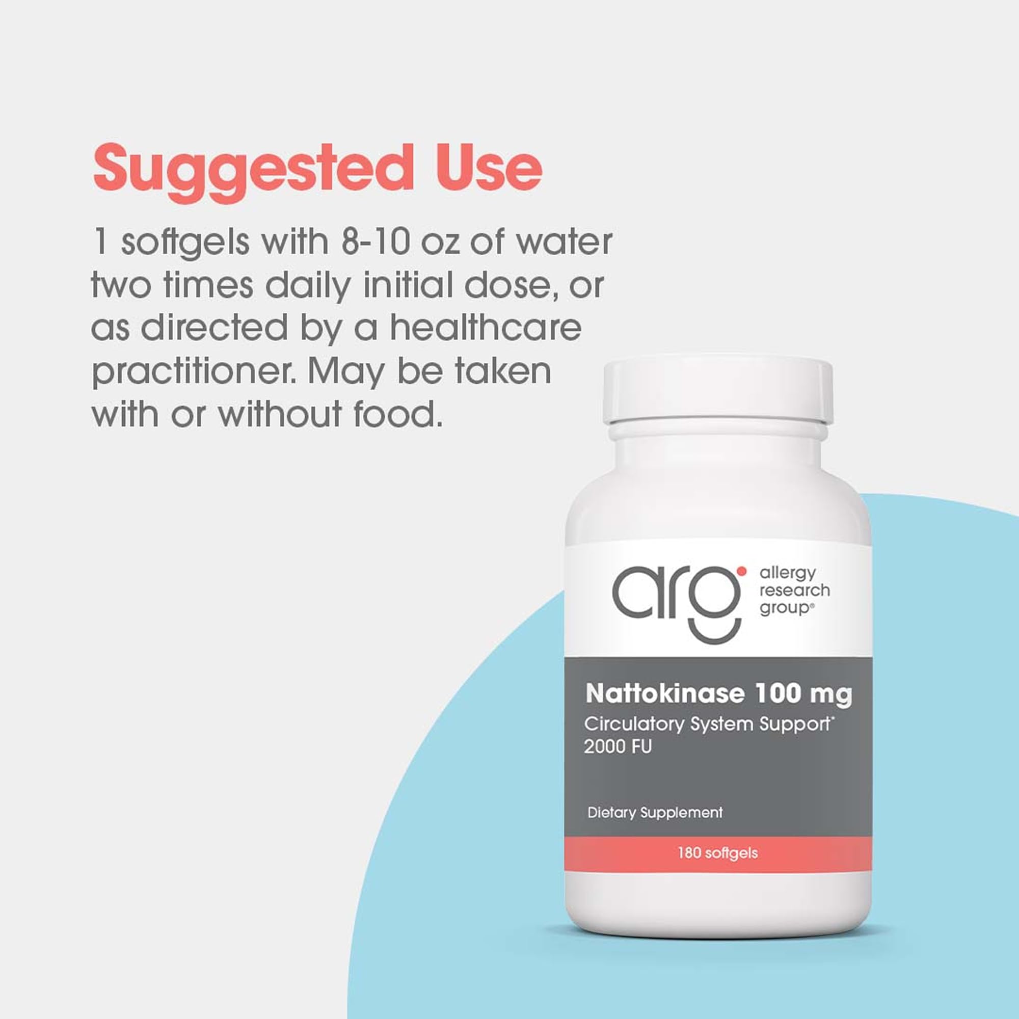 Allergy Research Group Nattokinase 100 mg: dosis diaria para consistencia en resultados.