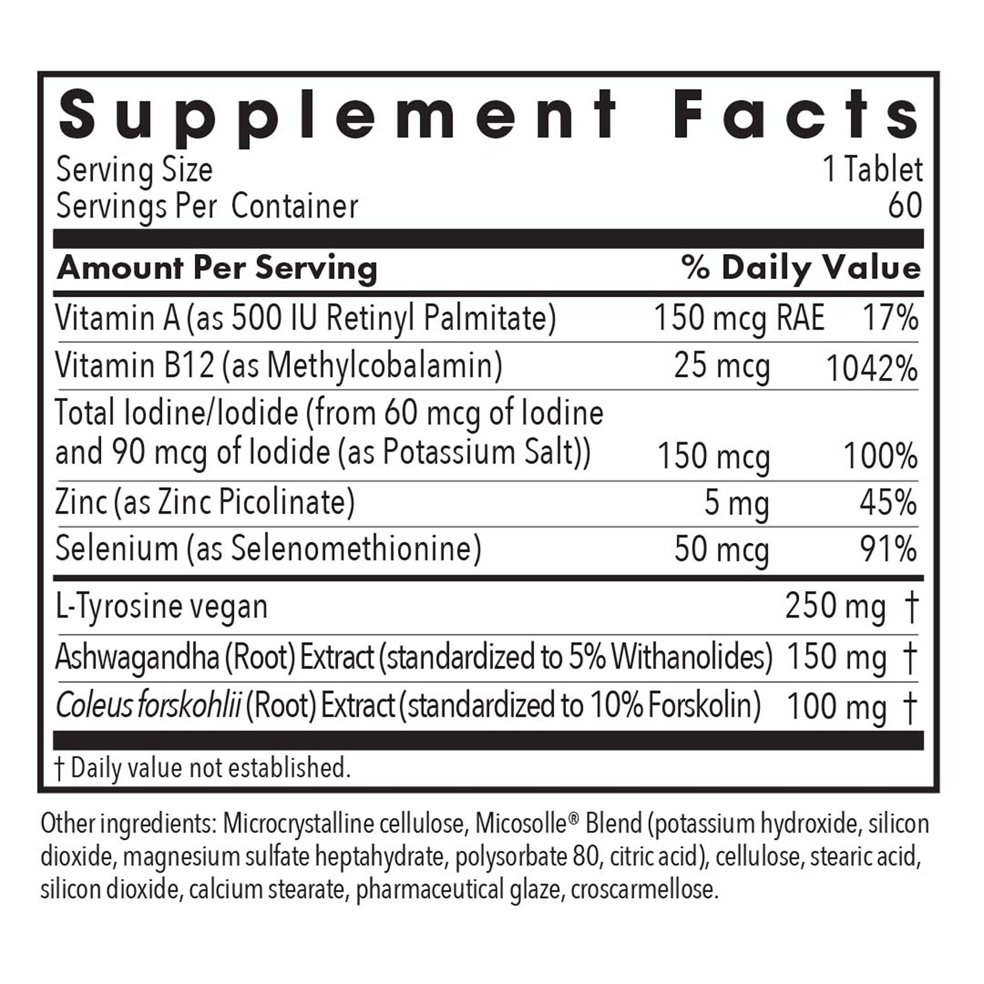 Allergy Research Group Nutrición tiroidea con Iodoral botella: formato práctico para uso diario.