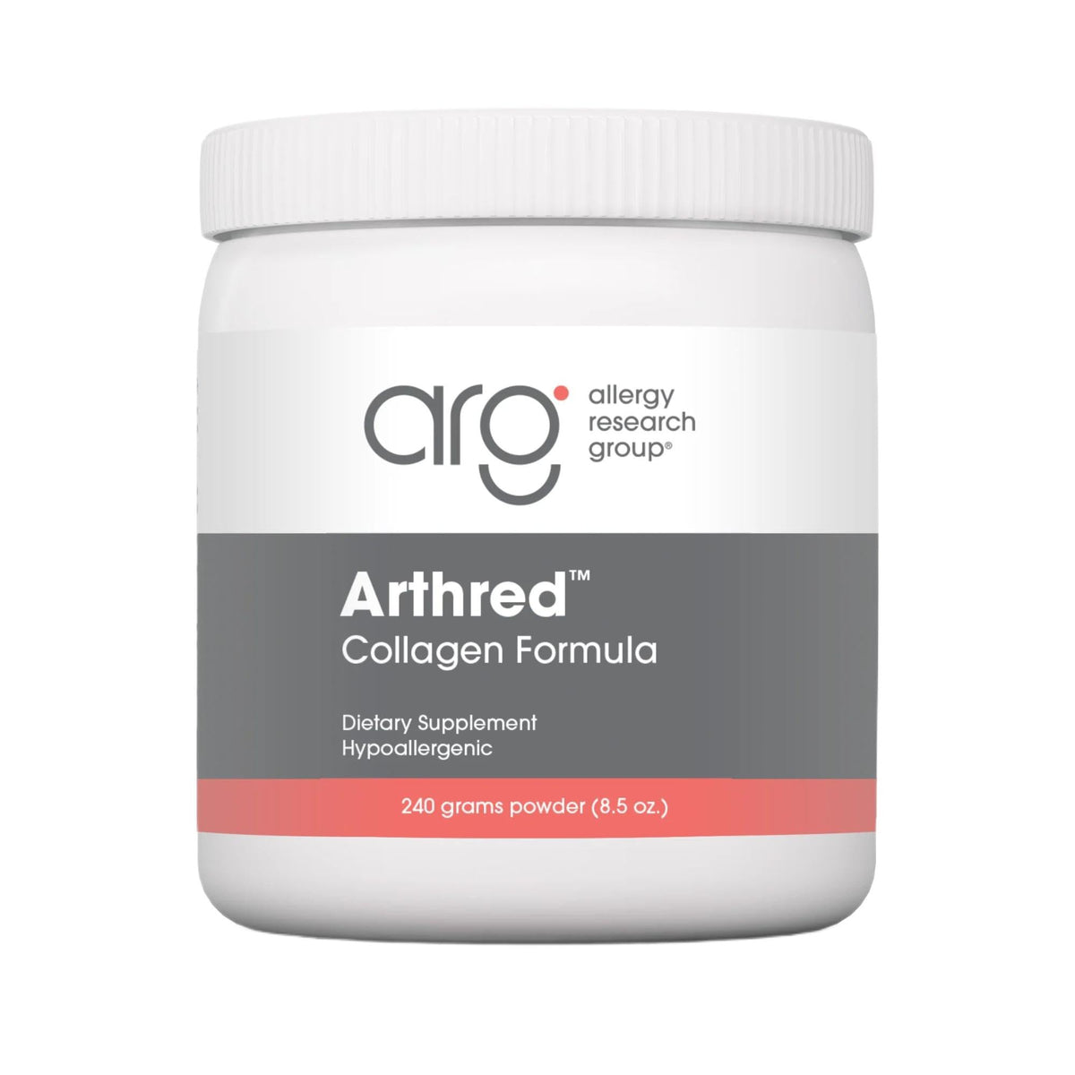 Allergy Research Group Nutricology Arthred: polvo de colágeno bovino en bote para uso diario.