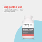 Nutricology Calcium Citrate de Allergy Research Group, etiqueta clara con dosis de 150 mg