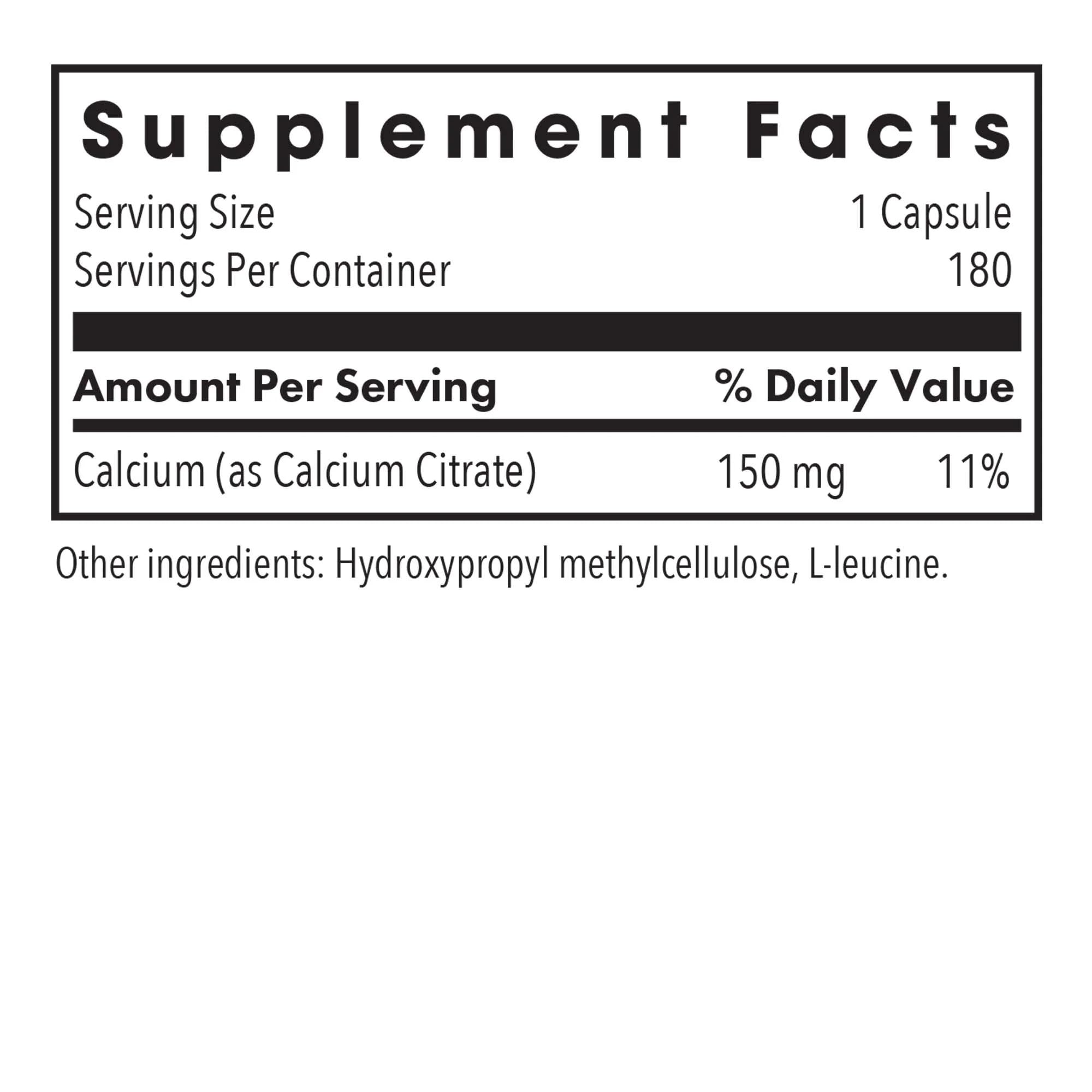Allergy Research Group Nutricology Calcium Citrate: cápsulas de alta absorción para uso diario
