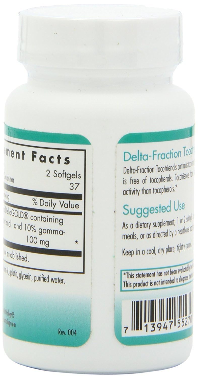 Cápsulas Nutricology Delta-Fraction Tocotrienols para ingestión cómoda