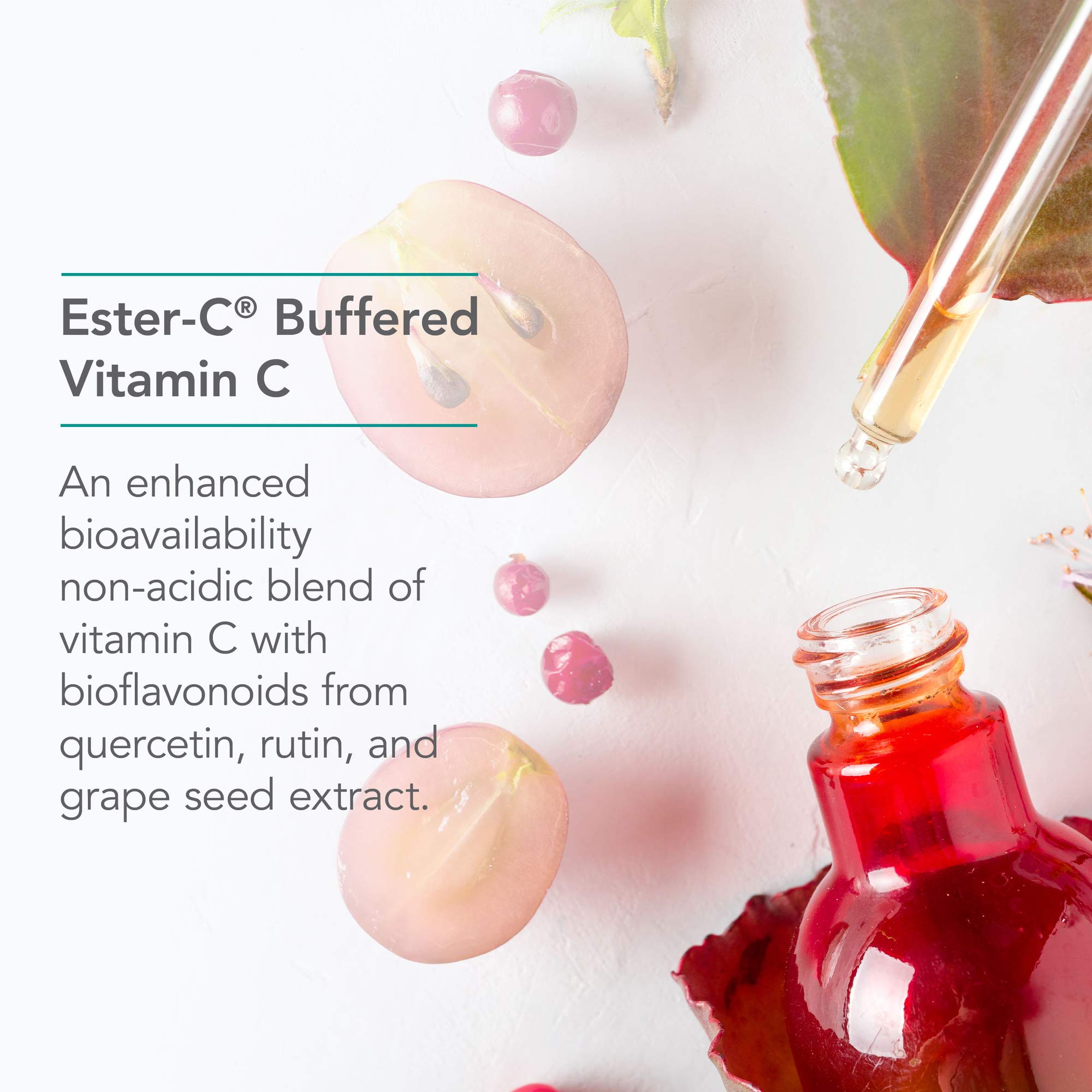 Allergy Research Group Nutricology Esterol etiqueta muestra bioflavonoides y vitamina C.