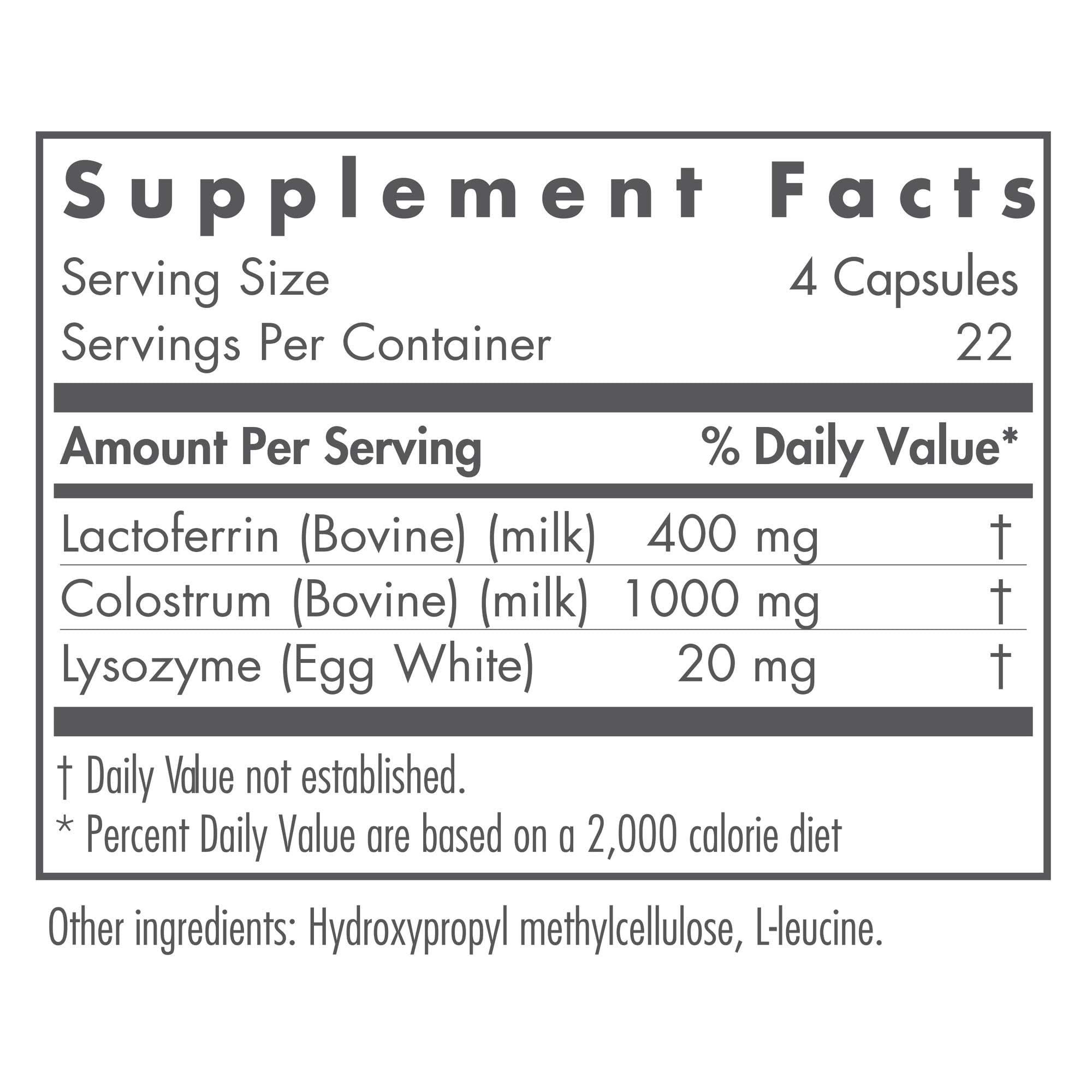 Cápsulas NutriCology Laktoferrin para uso diario y equilibrio intestinal.