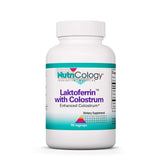 NutriCology Laktoferrin con Colostro en botella para apoyo inmunitario diario.