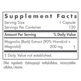 Allergy Research Group Nutricology Magnolia Extract, cápsulas visibles, posible ayuda para un sueño sereno.