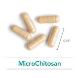 Empaque exterior Nutricology MicroChitosan resalta indicaciones de seguridad y uso