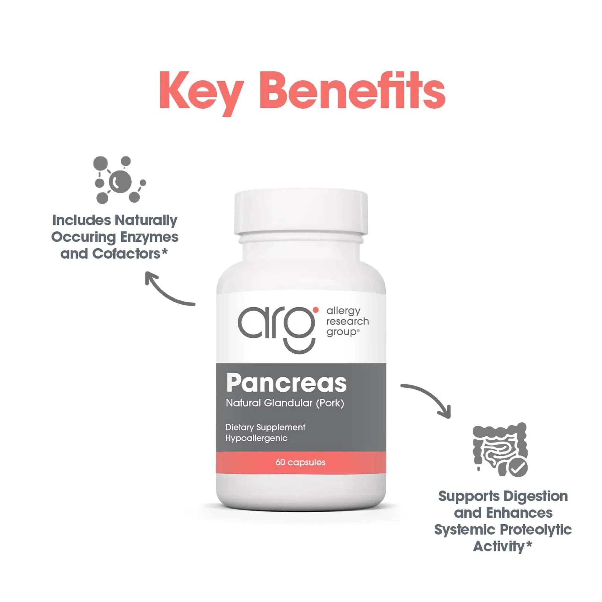 Allergy Research Group Nutricology enzimas pancreáticas en cápsulas, beneficios para digestión diaria