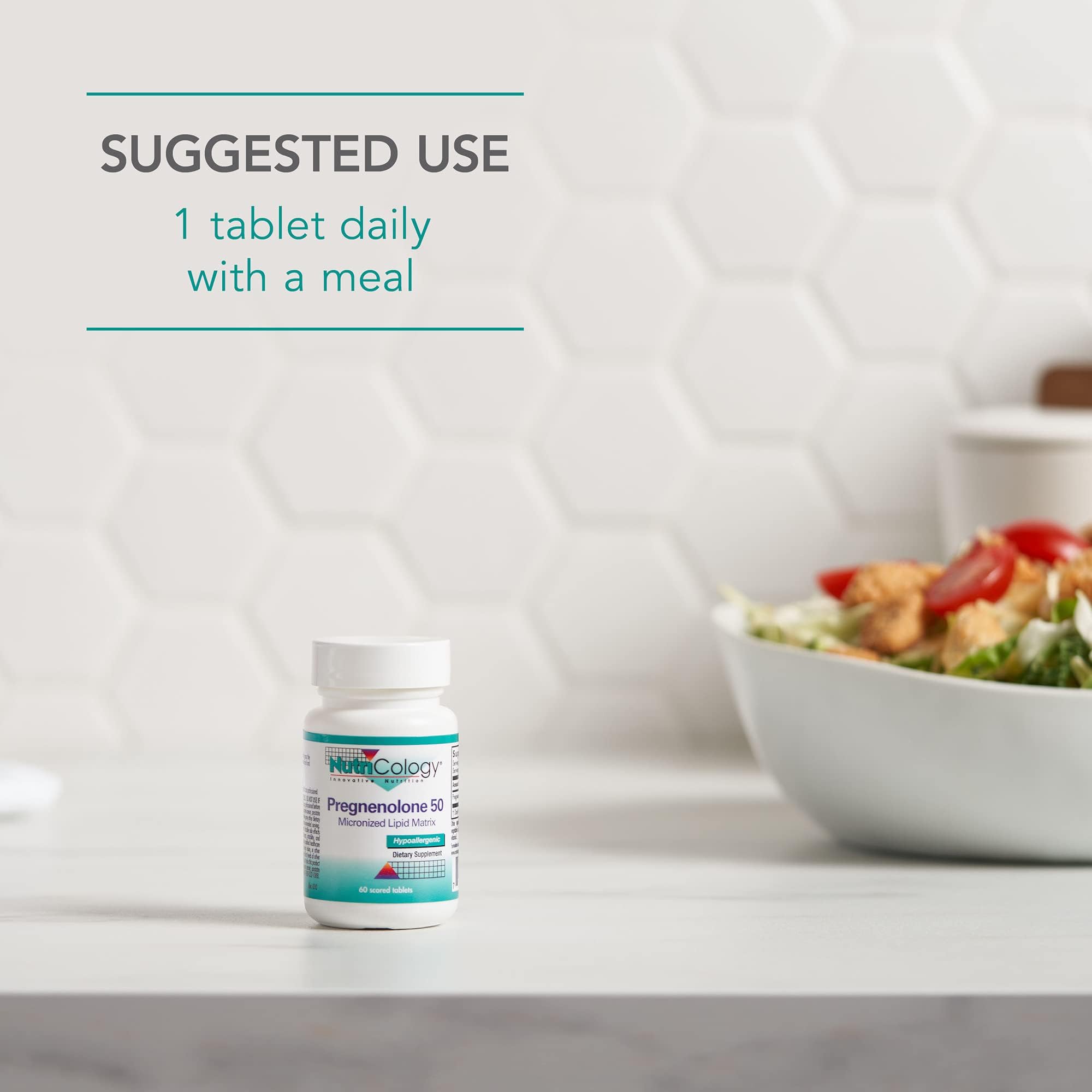 Envase sin OGM de Nutricology pregnenolona para pureza