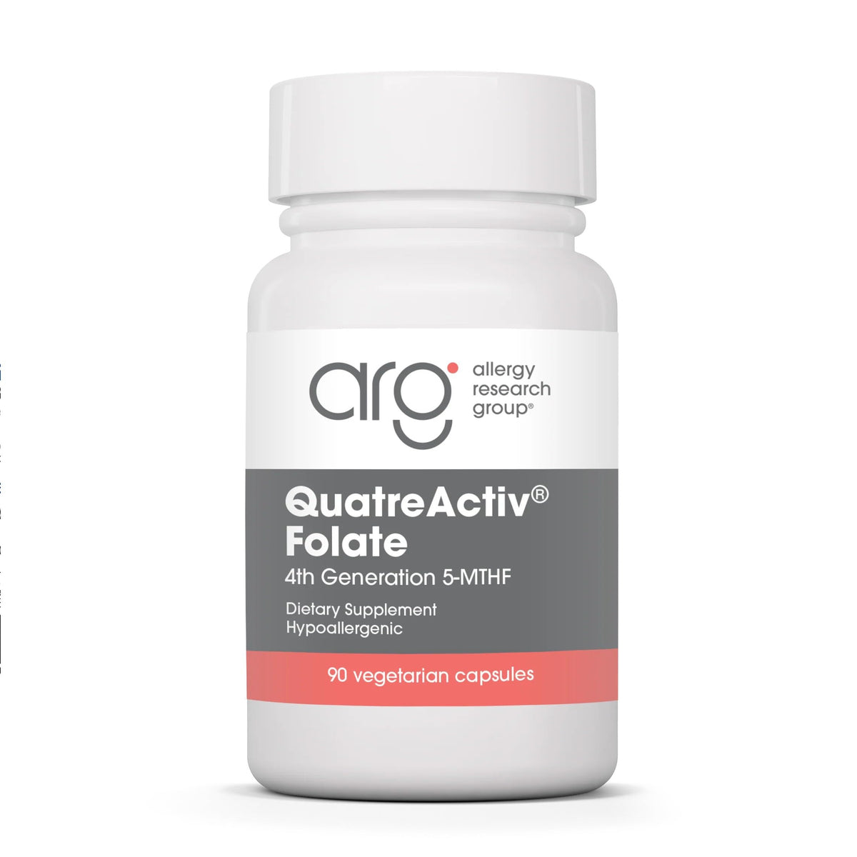 Allergy Research Group NutriCology QuatreActiv Folate, botella, apoyo al metabolismo de folato