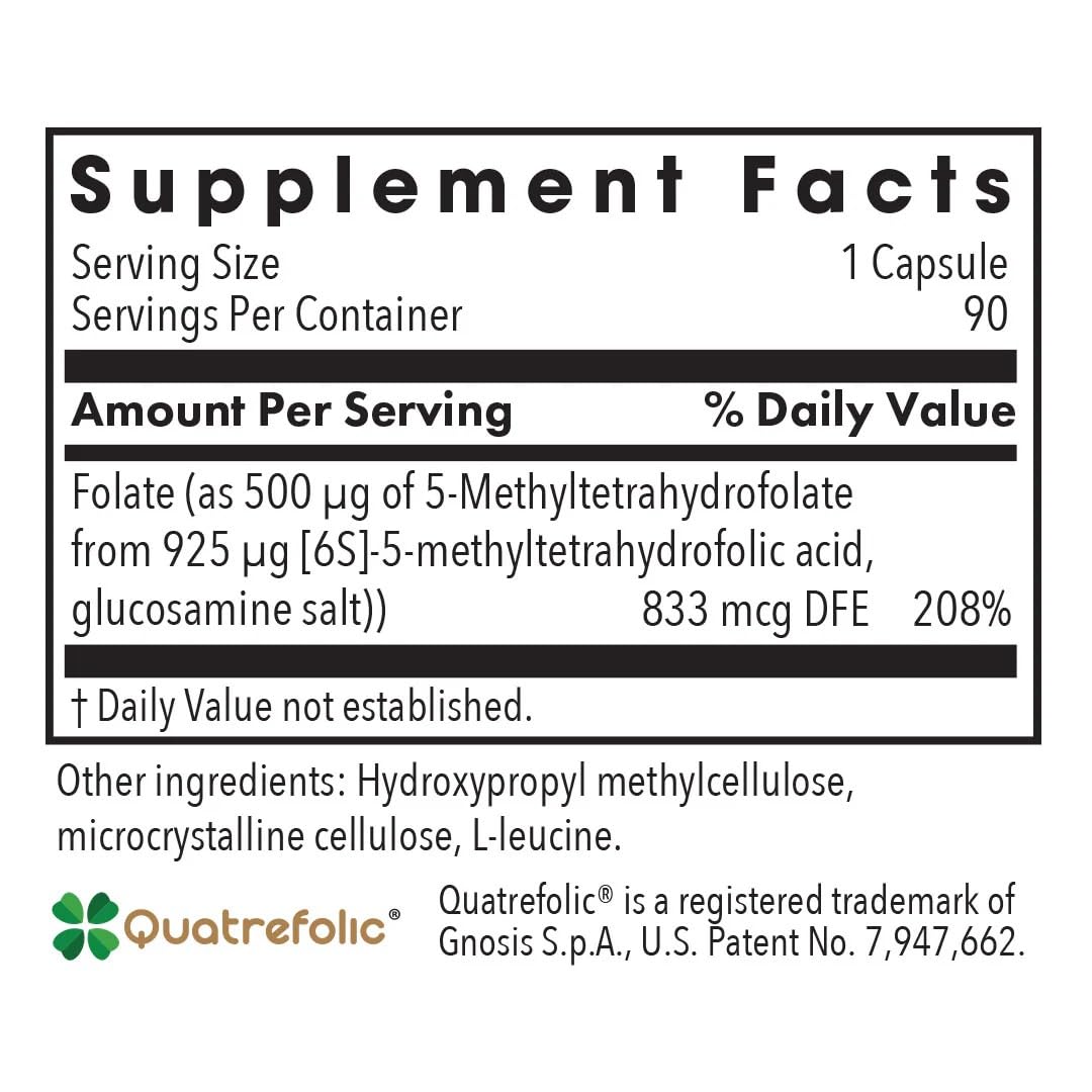Allergy Research Group NutriCology QuatreActiv Folate, cápsulas, soporte de funcion celular