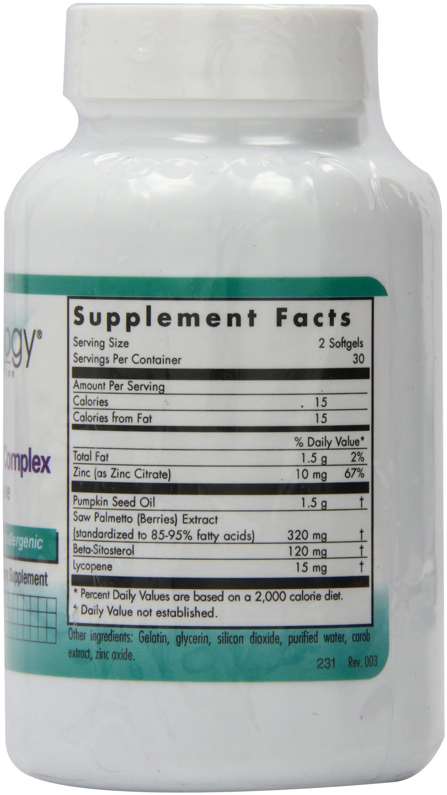 Control de calidad de Nutricology Saw Palmetto Complex, garantía de calidad