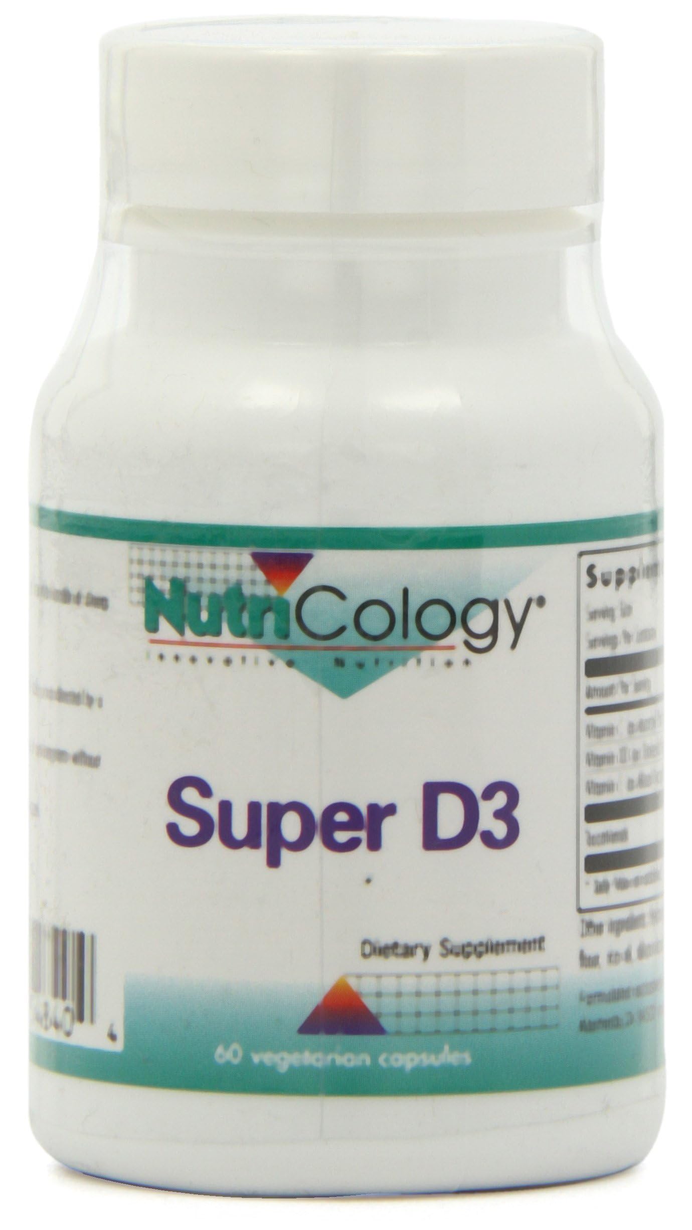 Allergy Research Group NutriCology Super D3, botella de cápsulas de vitamina D3 para uso diario.