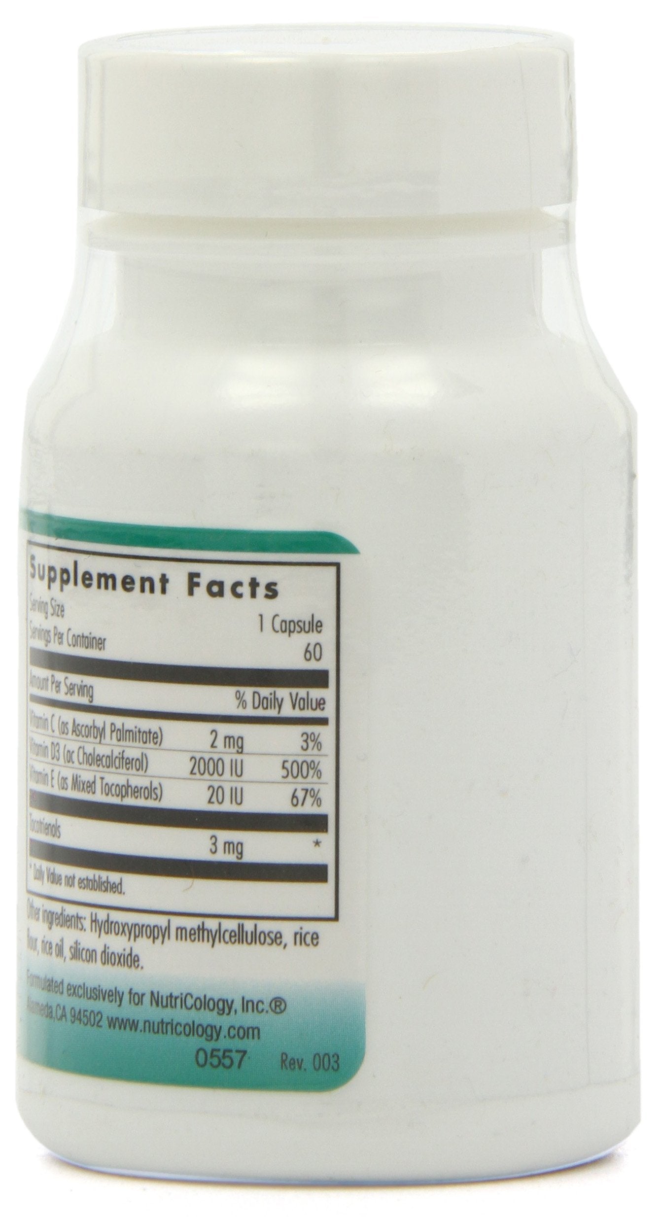 Allergy Research Group NutriCology Super D3, etiqueta frontal con información de dosis.