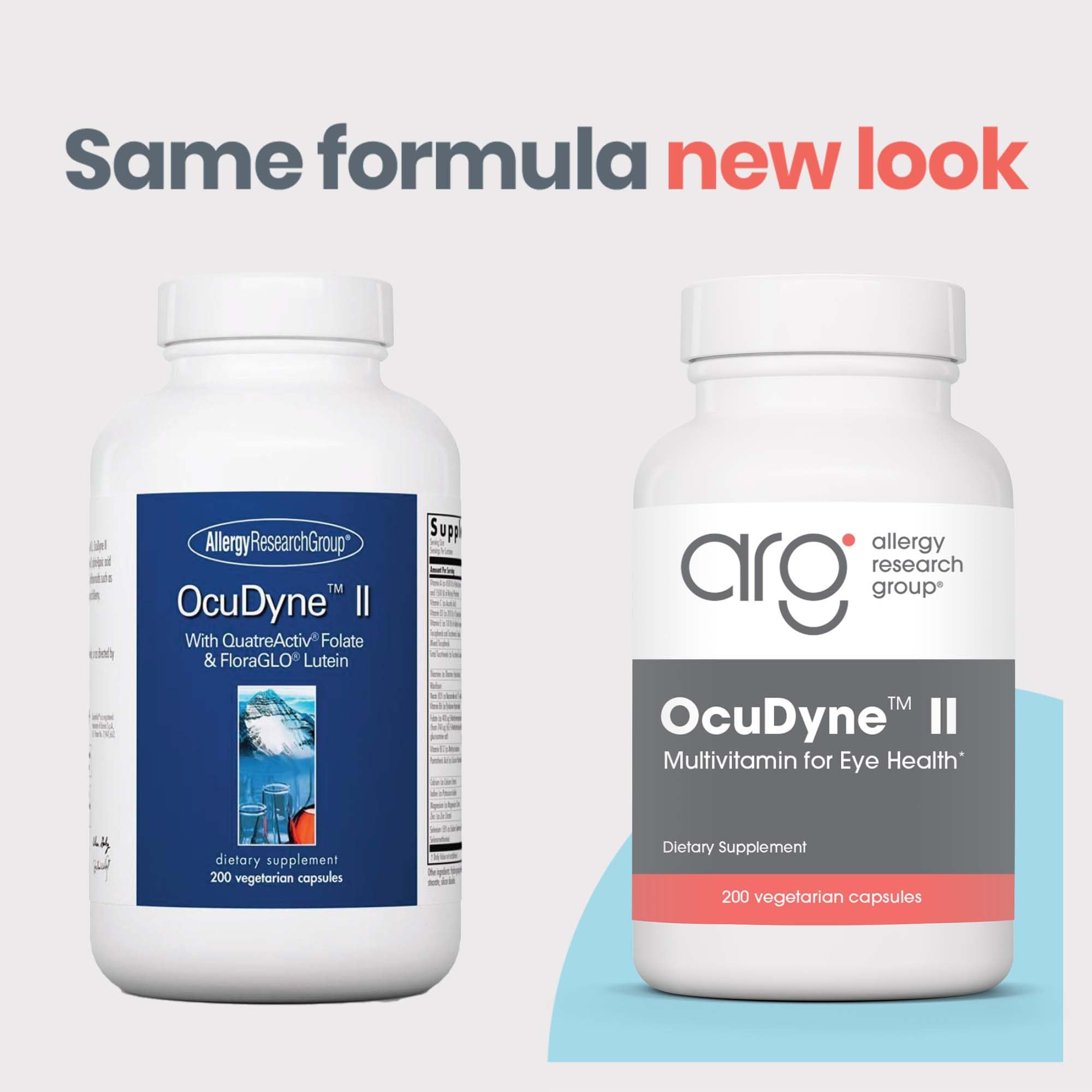 Allergy Research Group OcuDyne II: etiqueta frontal del producto para revisión rápida