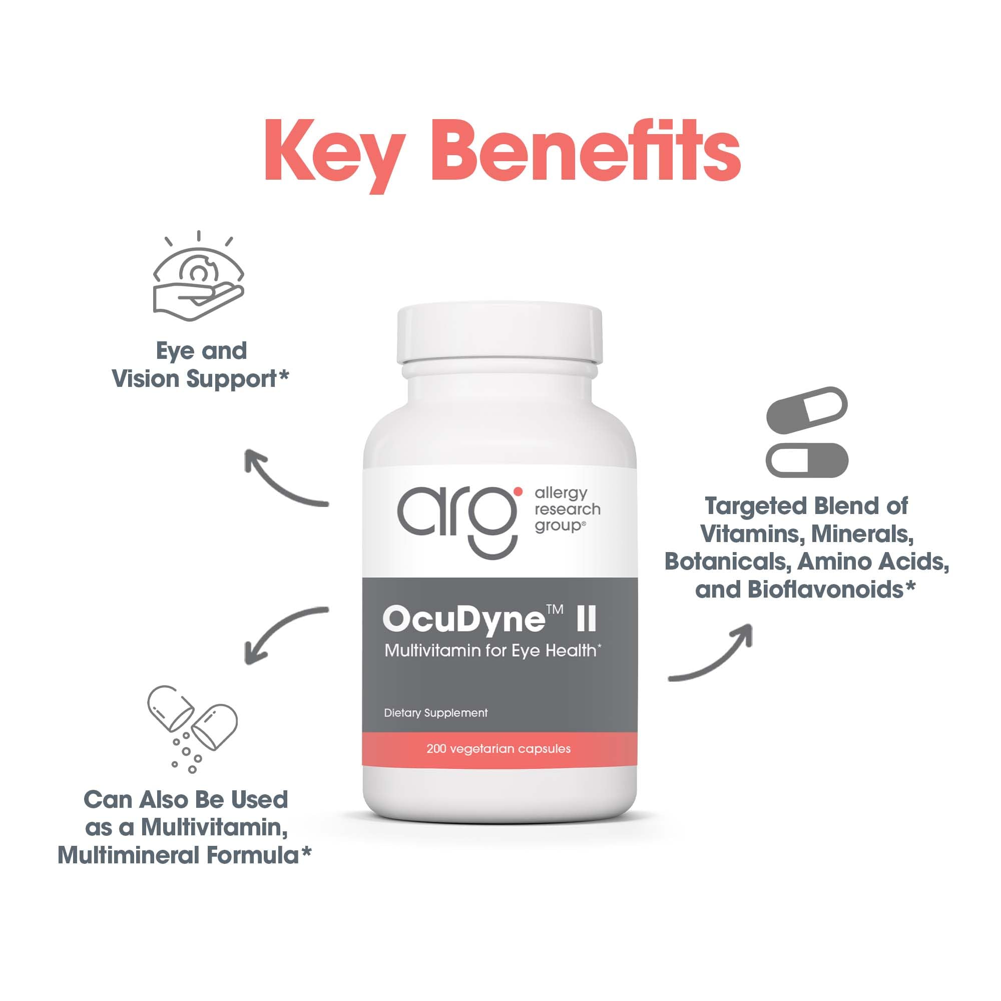Allergy Research Group OcuDyne II: uso diario recomendado con comidas