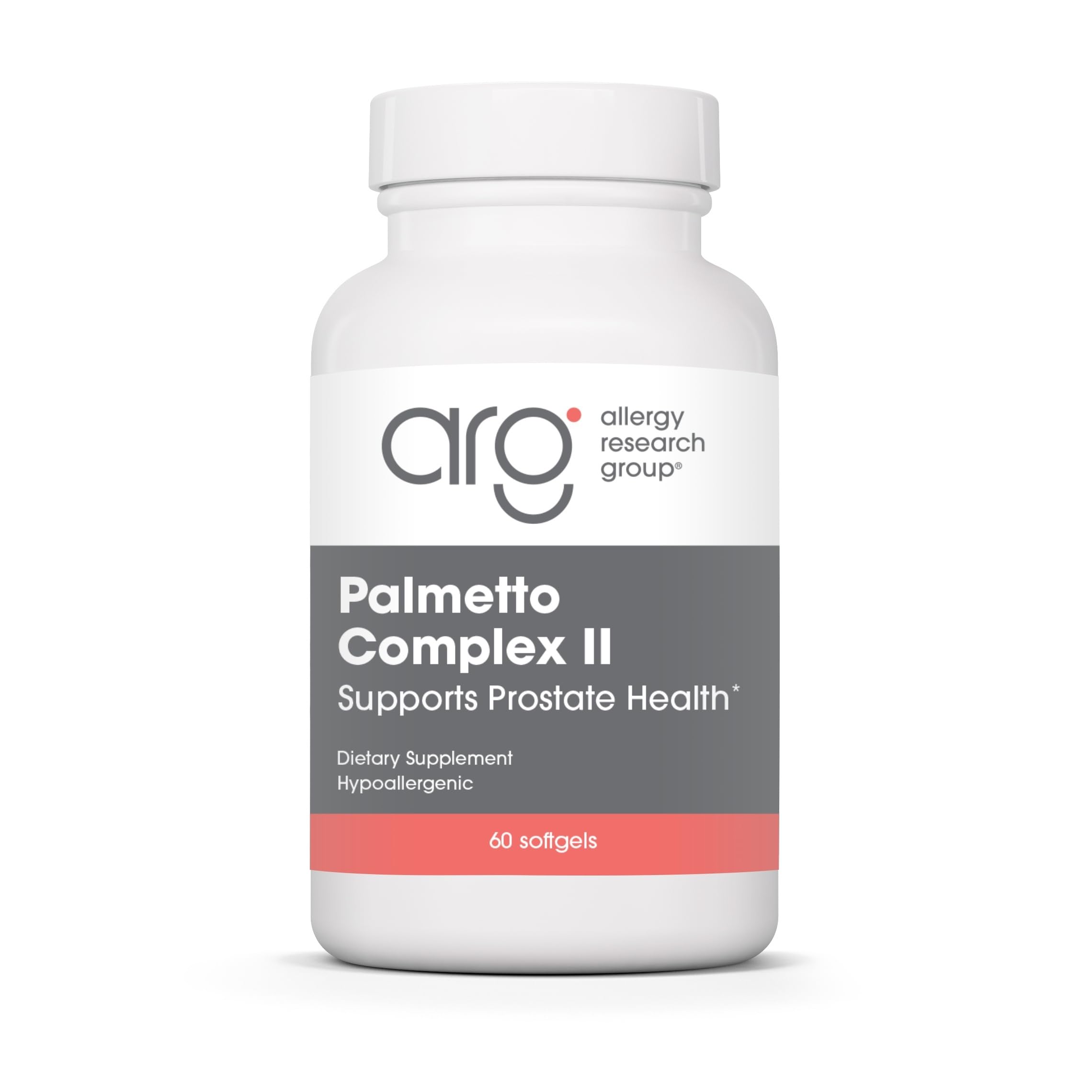 Allergy Research Group Palmetto Complex II - botella para uso diario y apoyo prostático potencial.