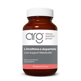 Allergy Research Group polvo L-ornitina-L-aspartato en envase, posible apoyo a la función hepática.