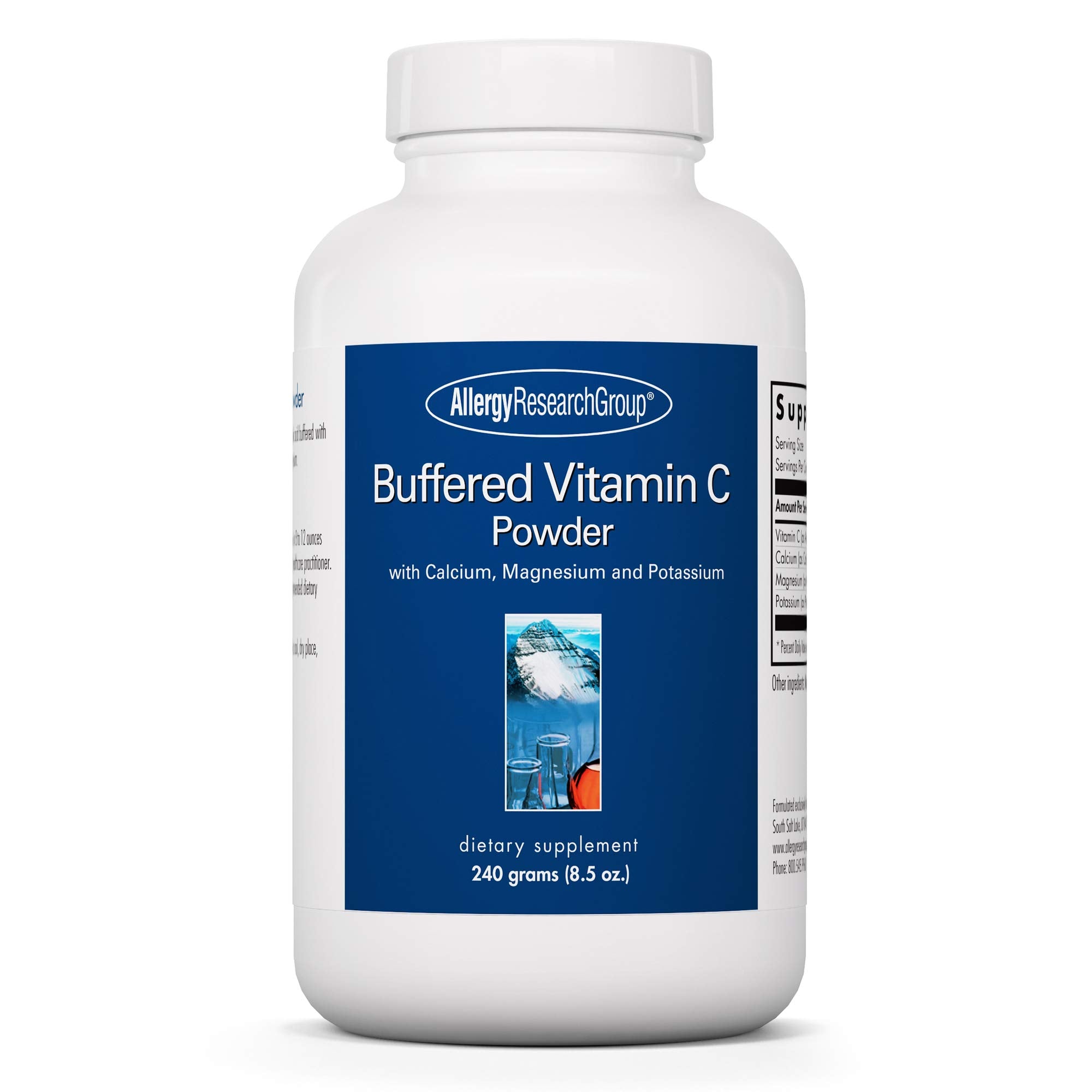 Allergy Research Group Vitamina C Bufferada en polvo, frasco de 240 g, apoyo antioxidante diario.