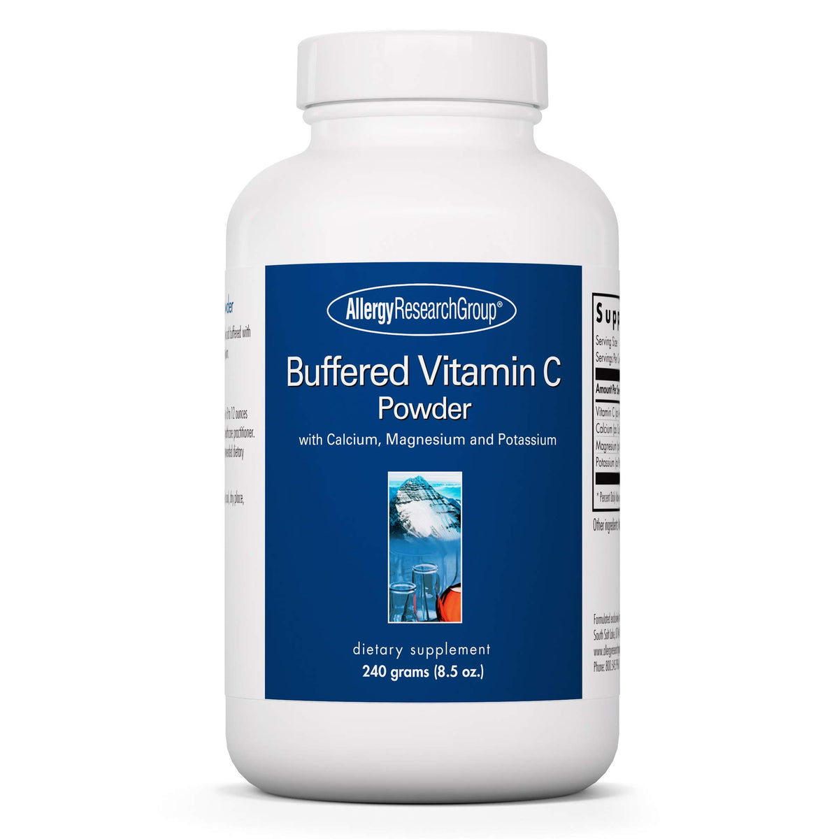 Allergy Research Group Vitamina C Bufferada en polvo, frasco de 240 g, apoyo antioxidante diario.
