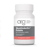 Allergy Research Group QuatreActiv Folato, botella, fuente de folato biodisponible para uso diario.