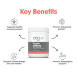 Allergy Research Group Super Greens mezcla para batidos suaves, sin grumos.