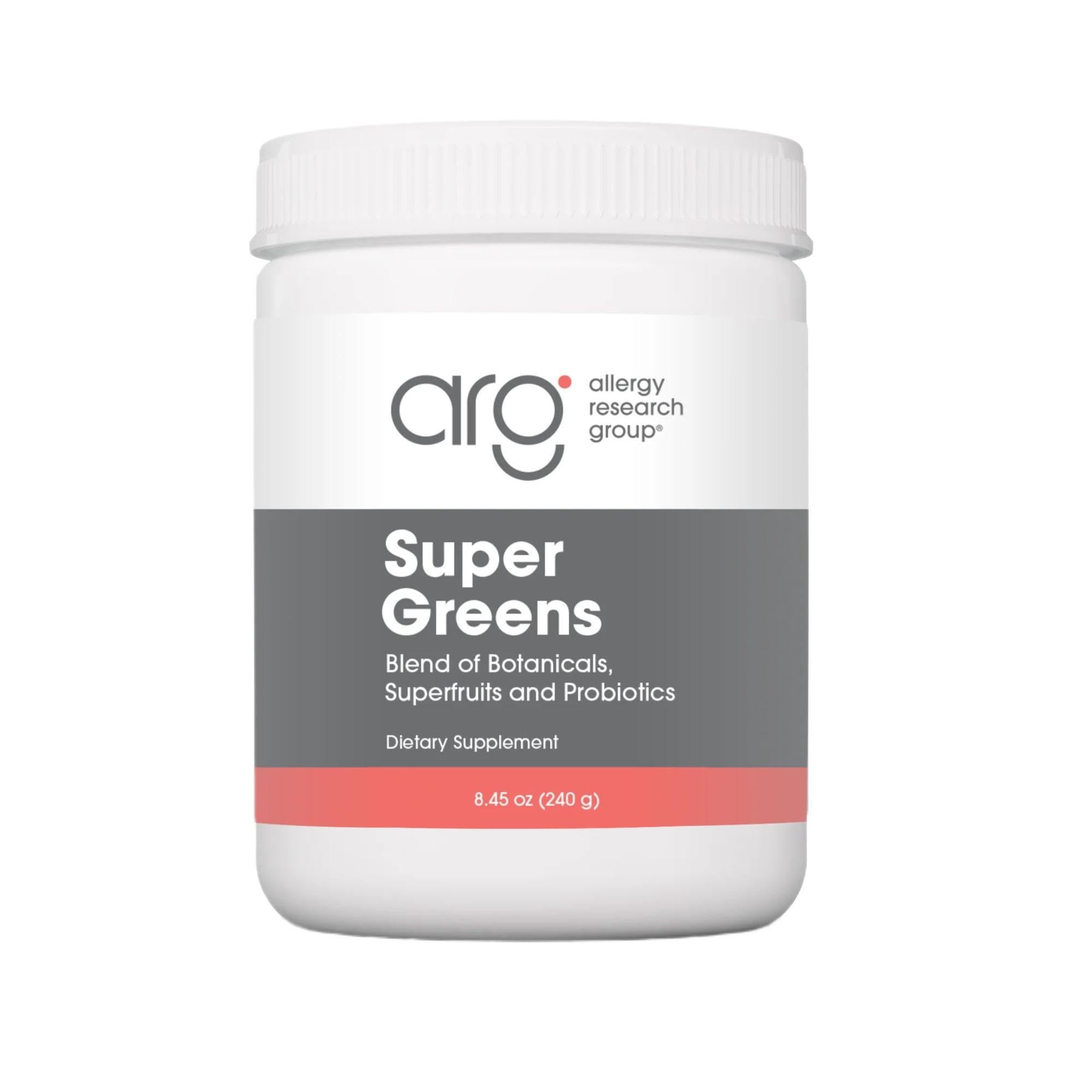 Allergy Research Group Super Greens polvo verde, apoyo a la energía diaria.