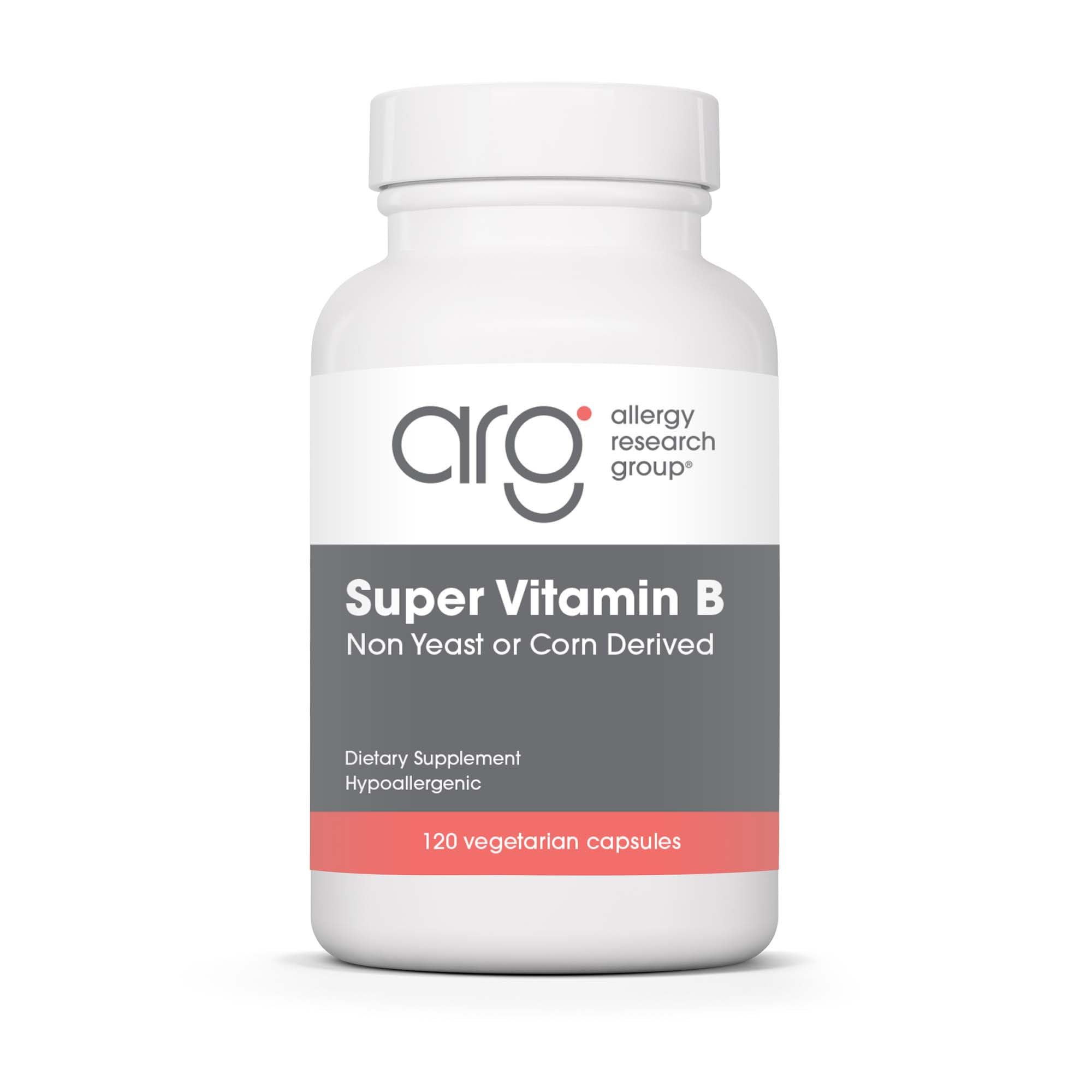 Allergy Research Group Super Vitamina B, cápsulas vegetarianas para apoyo diario de energía.