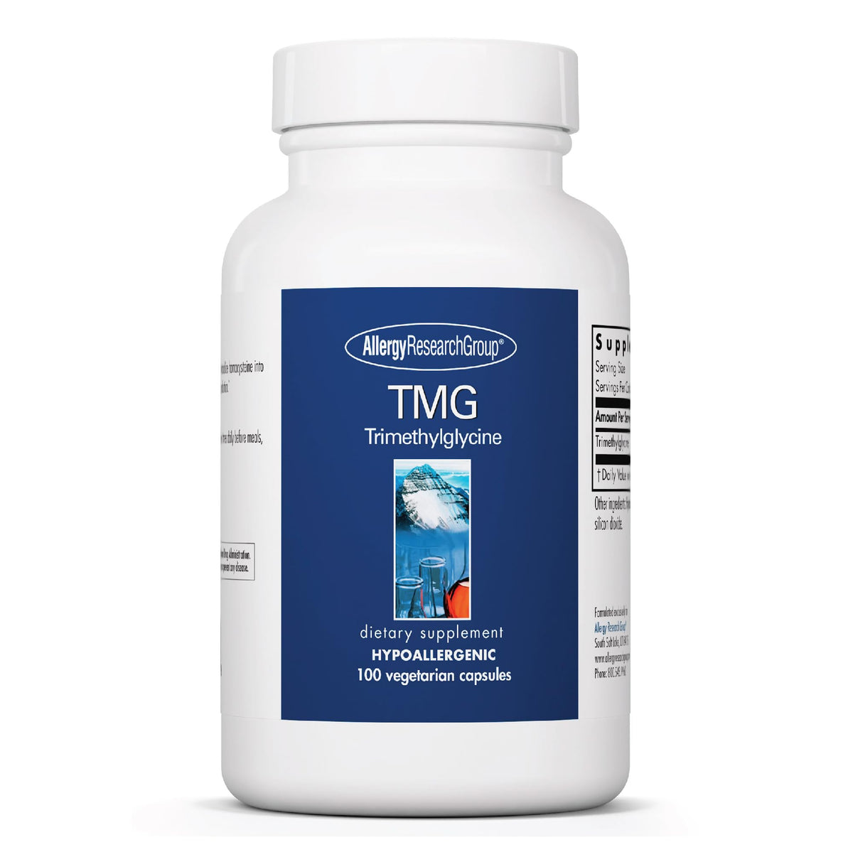 Allergy Research Group TMG – botella 750 mg para apoyo diario