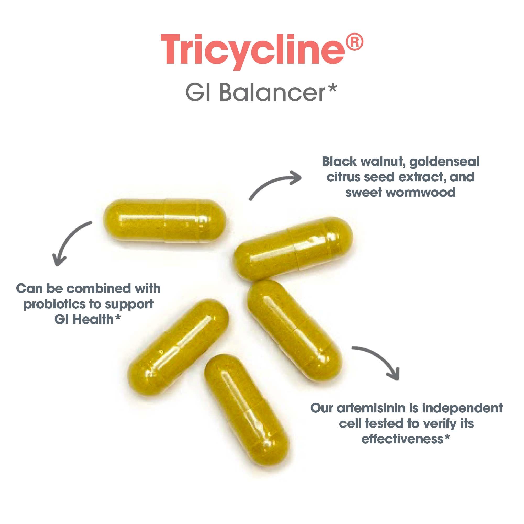 Allergy Research Group Tricycline, presentación nutricional de la fórmula herbal.