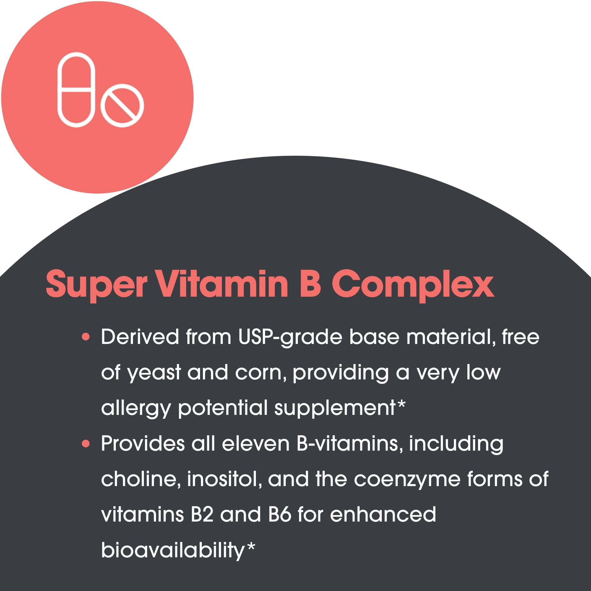 Allergy Research Group Super Vitamina B, uso diario recomendado para vida activa.