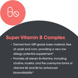 Allergy Research Group Super Vitamina B, uso diario recomendado para vida activa.