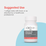 Allergy Research Group Vit D3 Complete, cápsulas blandas vegetales, opción sin gelatina para uso diario.