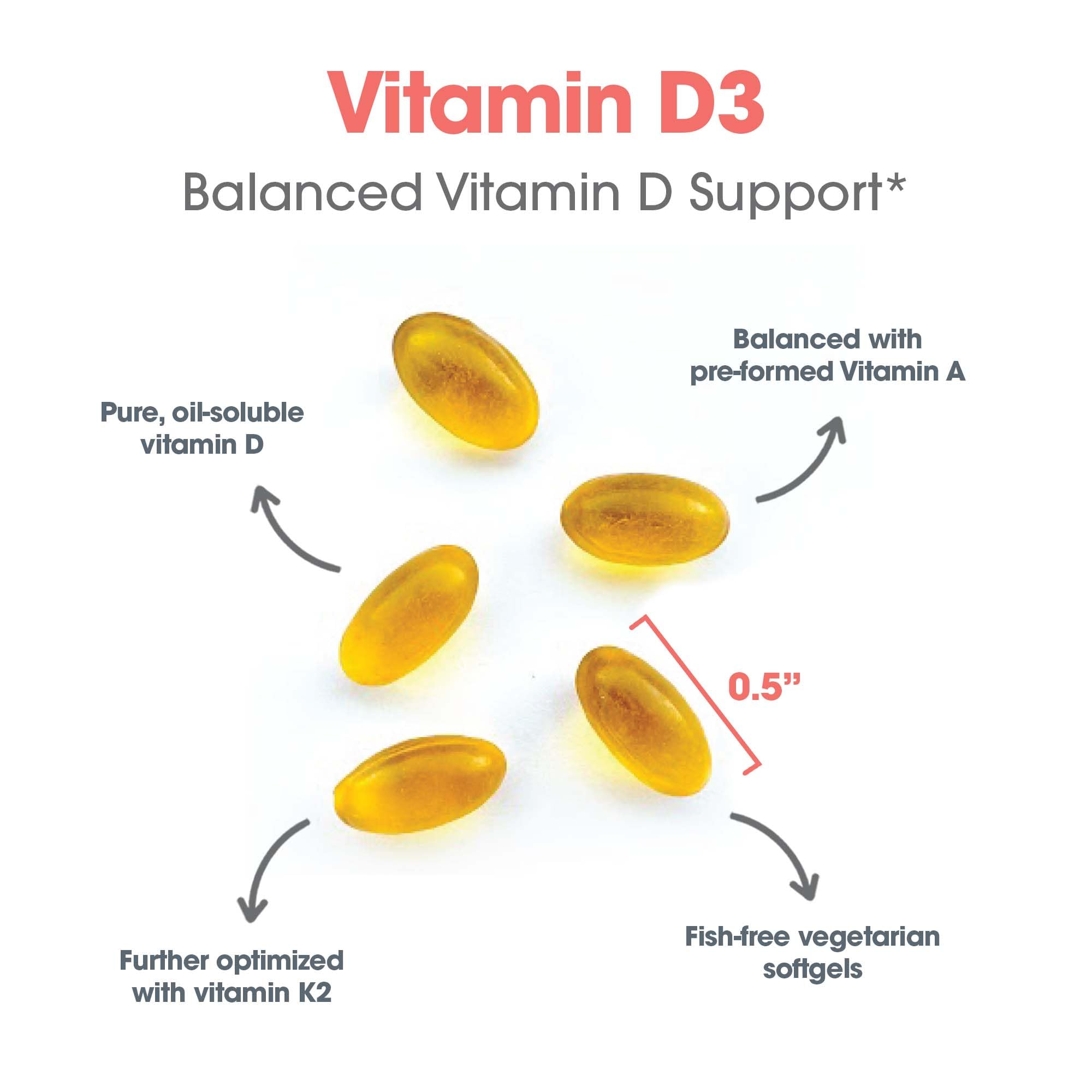 Allergy Research Group Vit D3 Complete, fórmula balanceada con vitamina A y K2 para apoyo general.