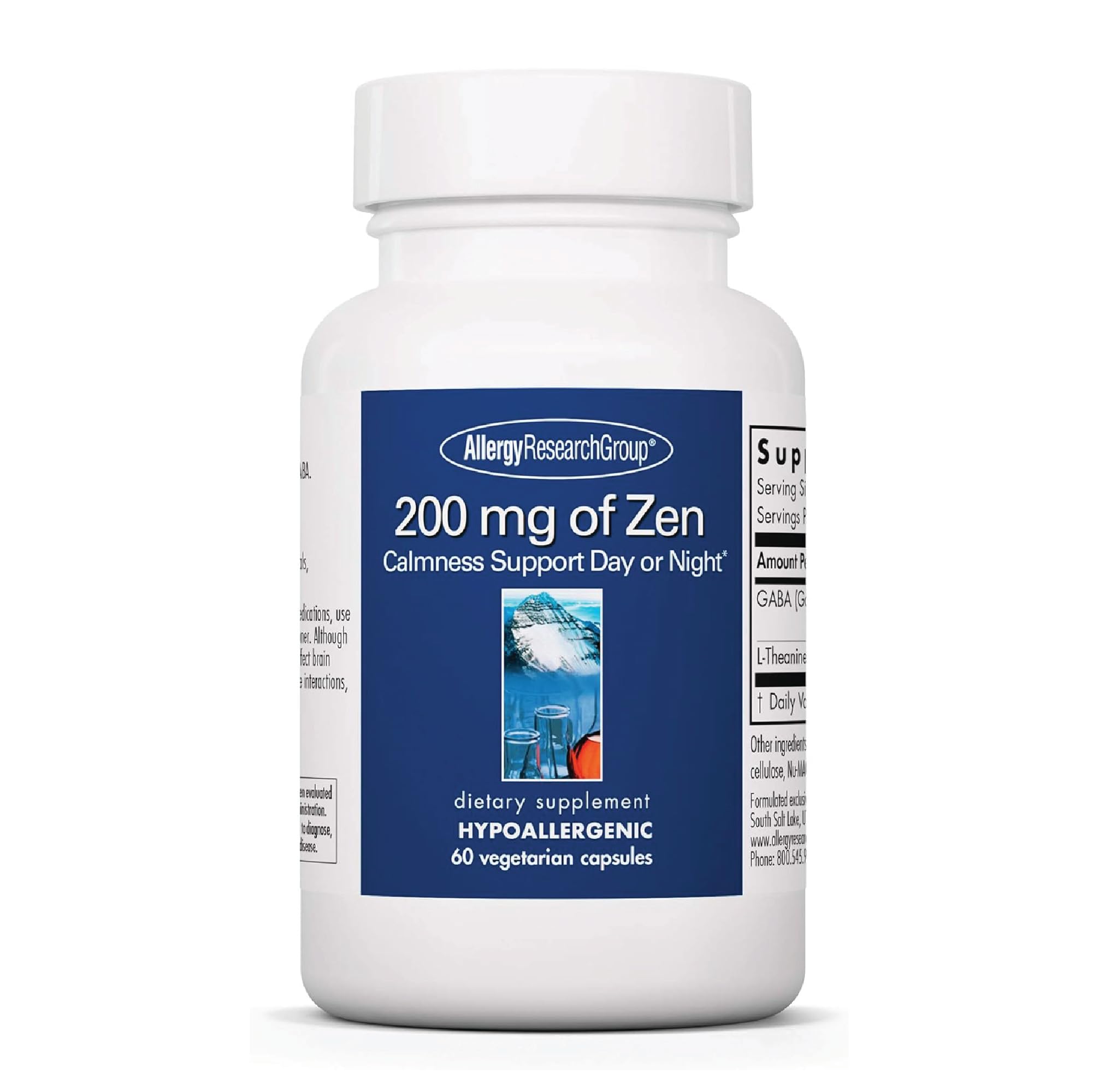 Allergy Research Group Zen botella-vertido: muestra la presentación para integración diaria