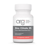 Allergy Research Group Zinc Citrate: botella de cápsulas para uso diario